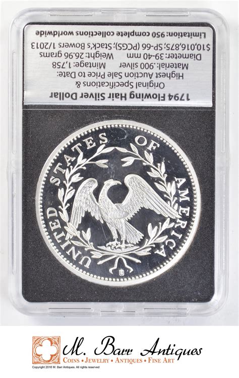 1794 Flowing Hair Silver Dollar Replica Proof Coin | Property Room