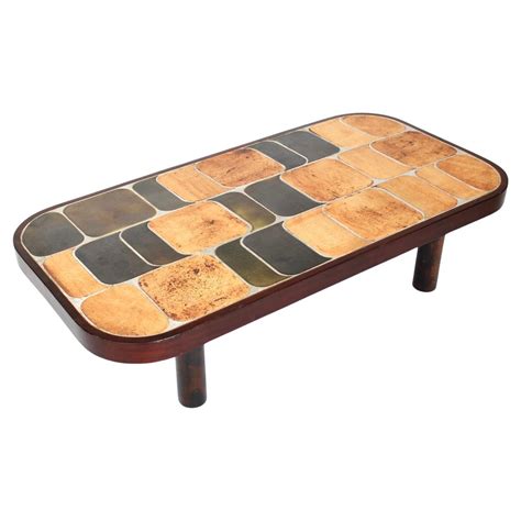 Roger Capron Large Shogun French Ceramic Coffee Table Vallauris Signed ...