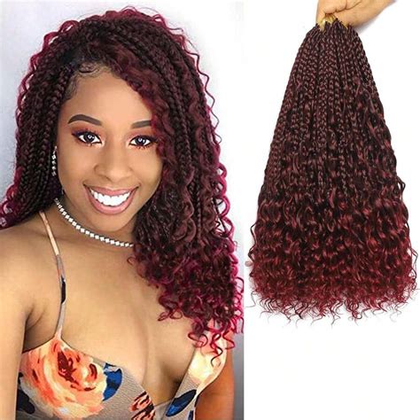 18 Inch 3 Packs Boho Box Braids Crochet Hair Bohemian Crochet Box ...