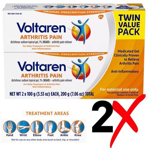 Voltaren Arthritis Pain Topical Gel 1% 3.5oz (100g) Over the Counter ...