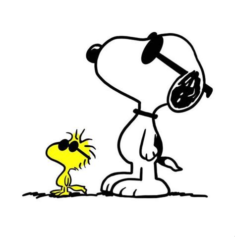 a drawing of a snoopy dog and a yellow bird on a white background with ...