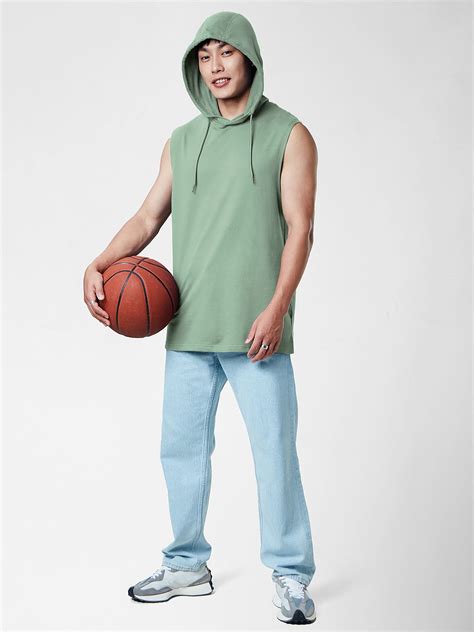 Buy Solids: Jade Green Men Hooded Vest Online.