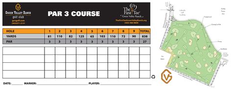 Scorecard at Green Valley Golf Club in Denver, CO