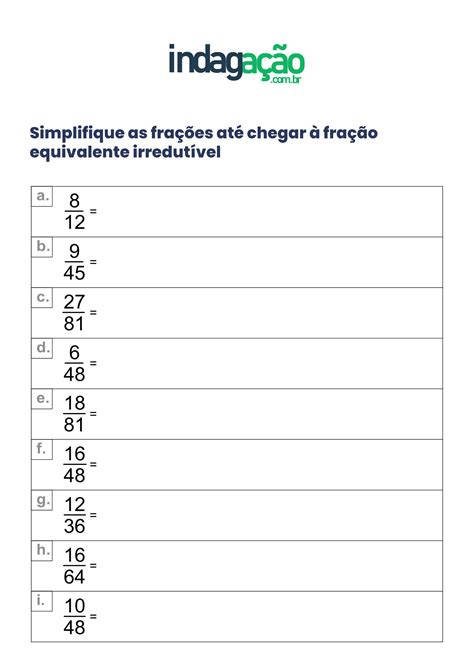 Simplify fractions to their simplest form