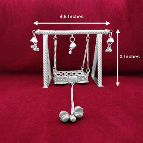 Buy Swing Jhula for Laddu Gopal in Pure Silver online