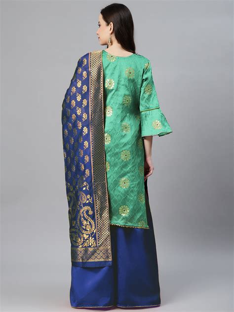 SWKX7293 Chhabra 555 Banarasi Silk Unstitched Suit with Zari weaving ...