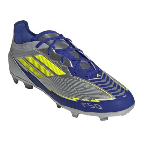 adidas F50 Messi Elite FG Soccer Cleats (Silver Metallic/Lucid Blue ...