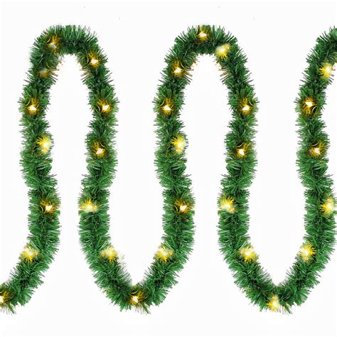 Twinkle Star 15 FT Pre-lit Christmas Garland, Lighted Artificial Pine ...