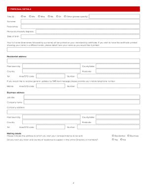 Fillable Online Application for Direct Admission to Acca Membership Fax ...