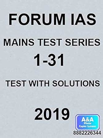Amazon.in: Buy FORUM IAS MAINS TEST SERIES 1 - 31 TESTS WITH SOLUTIONS ...