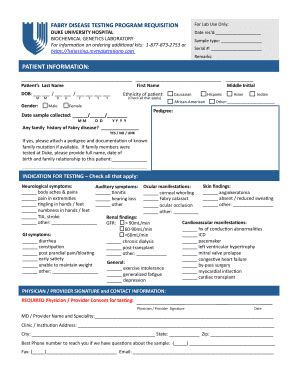 Fillable Online pediatrics duke PATIENT INFORMATION: - Duke Department ...