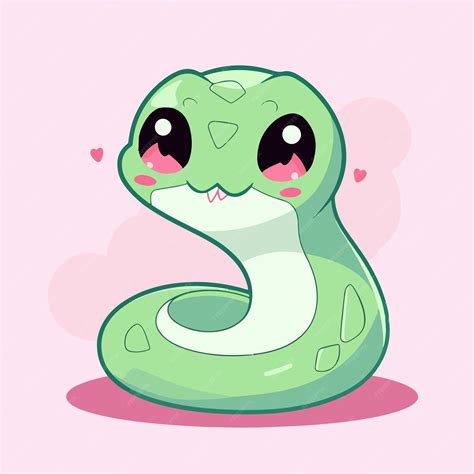 Cute Pink Snake Cartoon