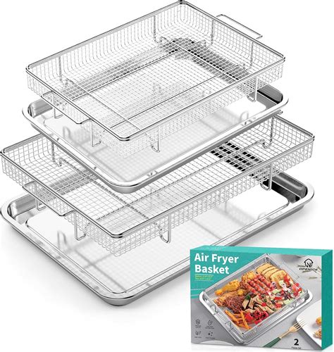 Amazon.com: Air Fryer Basket for Oven, 25% Thicker, OPENICE 2 Set Oven ...