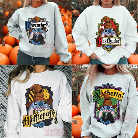 Hogwarts House Stitch Harry Potter Sweatshirt - Western Meowdy
