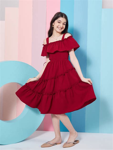 Shop Maroon Dress for Girls Online