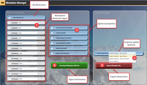 Metadata Manager 的图像结果