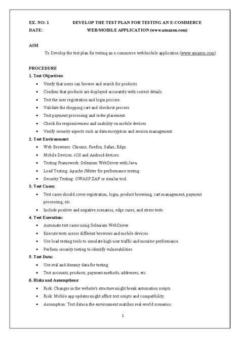 STA - Final Lab Manual: Test Plan Development for Applications - Studocu