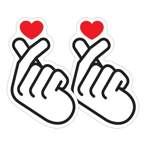 Kpop Finger Heart Love Saranghae Korean (2 Pack) 4 inch Waterproof ...