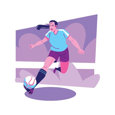 Professional Female Football Player in Match 16316165 Vector Art at Vecteezy