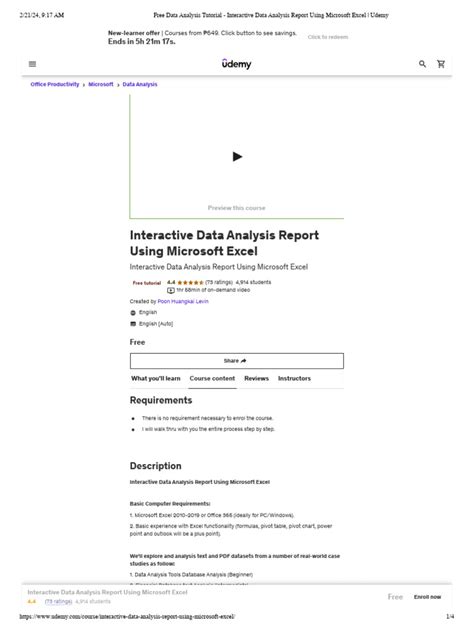 Image result for Excel Data Analysis Tutorials Point PDF