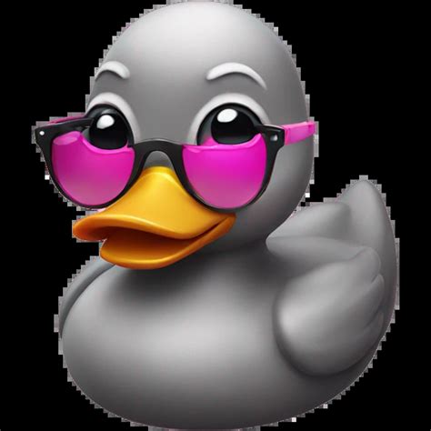 rubber duck with pink sunglasses emoji | AI Emoji Generator
