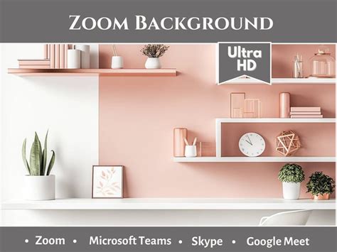 Buy Pink Modern Home Office Zoom Background Microsoft Teams Background ...