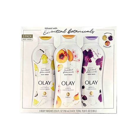 Olay 3 Pack Body Wash Infused With Essential Botanicals 23.6 Fl.OZ ...
