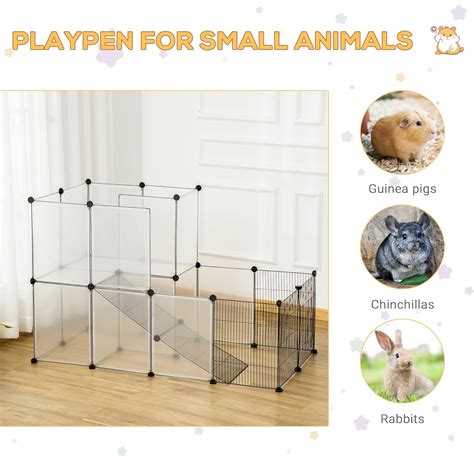 Buy PawHut Pet Playpen DIY Small Animal Cage Portable Plastic Yard ...