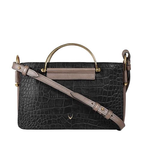 Hidesign Leather Sling Bag- Black/Metallic : Amazon.in: Fashion