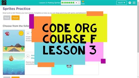 Code.org Lesson 26 Edge Sprites 的图像结果