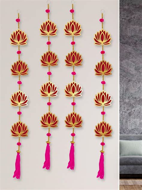 JH Gallery Wool Blend Lotus Wall and Door Hanging Home Decor | Pooja ...