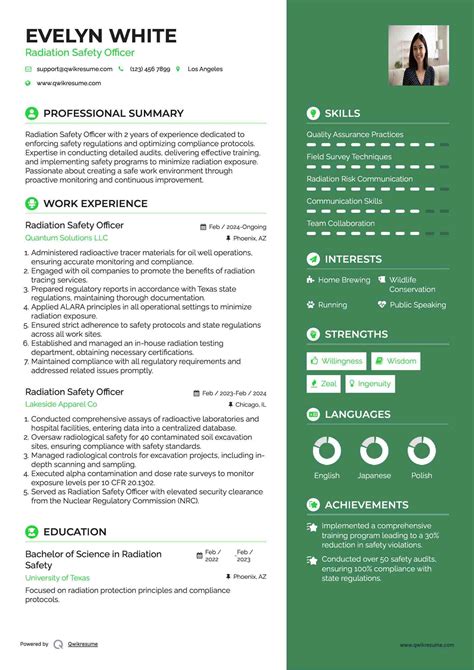 10+ Radiation Safety Officer Resume Samples & Templates for 2025