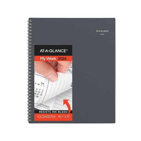 AT-A-GLANCE DayMinder 2024 Weekly/Monthly Planner, Large 8.5 x 11, Gray ...