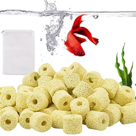 Petzlifeworld Yellow Ceramic Ring Biological Filter Media for Aquarium ...