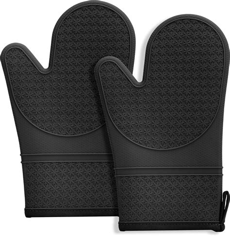 Silicone Oven Gloves, Sopito Heat Resistant 446 F Silicone Oven Mitts ...