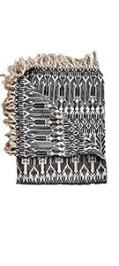 Hand Woven Pie Throw Black & Ivory Peacock Jacquard/Blanket/Mat/Sofa ...