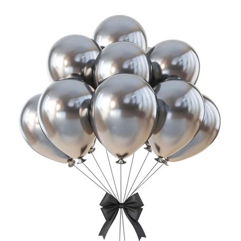 A bunch of balloons with a black ribbon tied around them | Premium AI ...