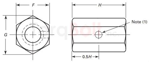 ASME B18.2.2 Hex Coupling Nuts Dimensions Standards Specifications