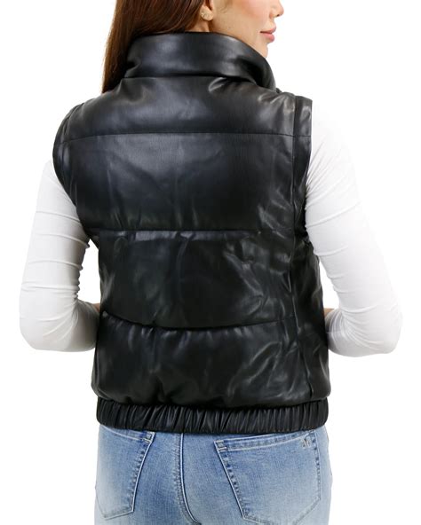 Butter Faux Leather Black Puffer Jacket/Vest - Grace and Lace