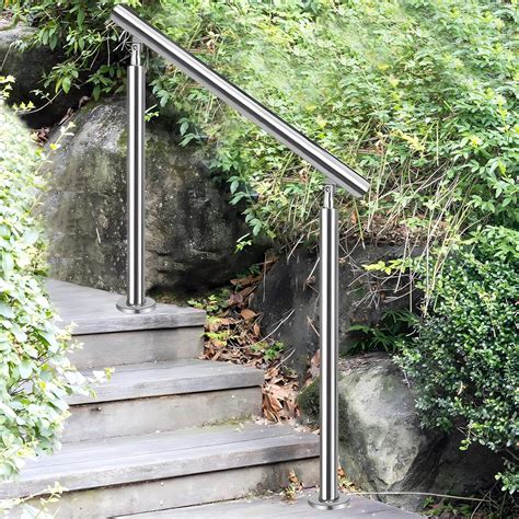 Stainless Steel Outdoor Stair Railing, Adjustable Garden Handrails with ...