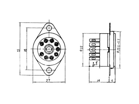 Tube-Town Store - Socket Noval Ceramic, Chassis w/ mounting bracket