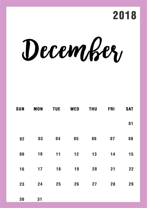 December 2018 Calendar Wallpapers - Wallpaper Cave