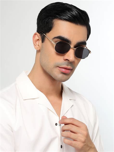 Imperial - Black Golden Rectangle Polarized Sunglasses (WH4149PCL2234 ...