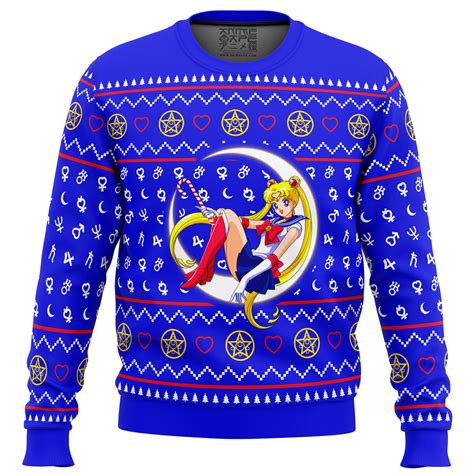 Sailor Moon Sitting on Moon Ugly Christmas Sweater - Sailor Moon Merch