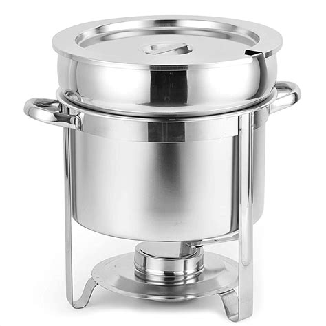Round Soup Pot Food Warmer Stainless Steel Chafing Dish Buffet ...