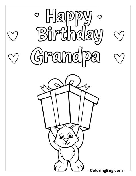 16 Happy Birthday Grandpa Coloring Pages (Free Printable PDFs)