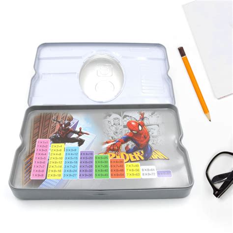 4137 Big Cartoon Printed Metal Compass Box, Pencil Case With Sharpner ...