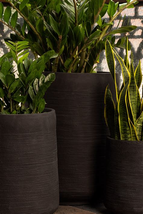 Buy GRC Black Planter Pots Online in India | Palasa Planters