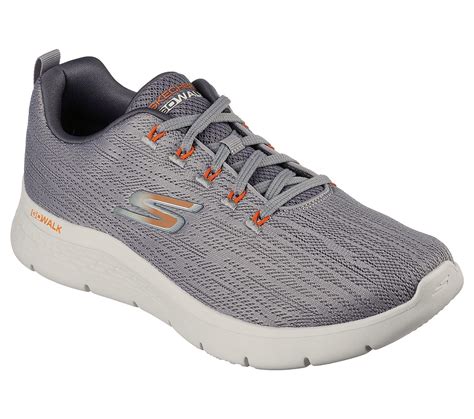 Skechers Grey/Orange Go-Walk-Flex- Lace Up Shoes For Men - Style ID ...