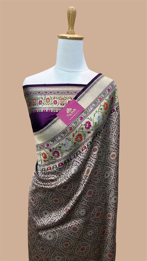 Pure Katan Silk Handloom Banarasi Saree - Tanchui Brocade Meena – The ...